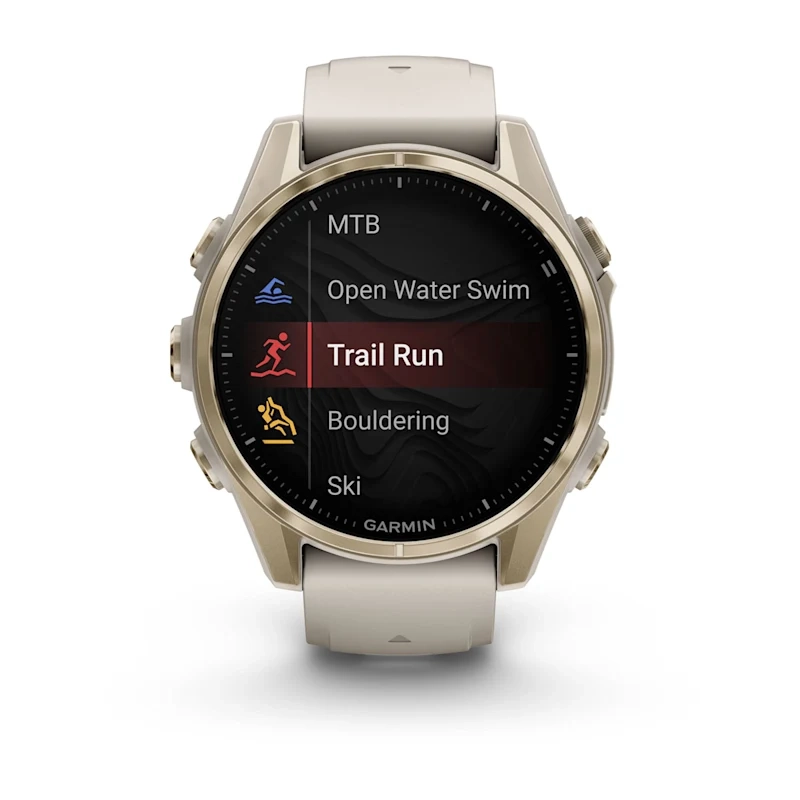 Garmin Fenix 8 43MM-Amoled Saph Soft Gold with Fog grey/dark sandstone silicone band Eu - Image 8