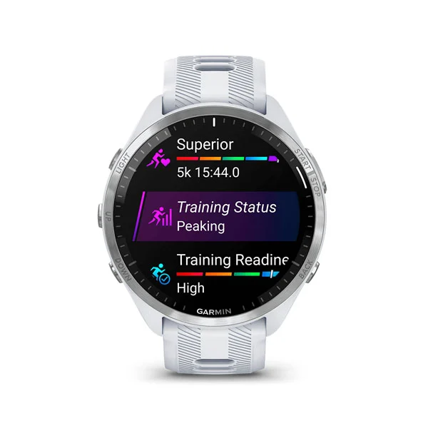Forerunner 965-Whitestone/Powder Gray Silicone Band - Image 4