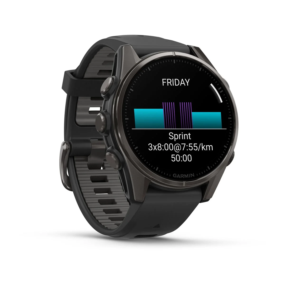 Garmin Fenix 8 43Mm-Amoled Saph Carbon Grey Ti/Black-Blk/Pebblgrybnd - Image 3