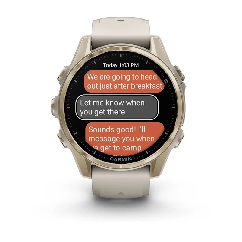 Garmin Fenix 8 43MM-Amoled Saph Soft Gold with Fog grey/dark sandstone silicone band Eu - Image 12