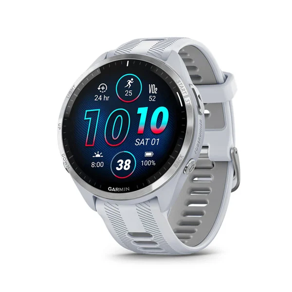 Forerunner 965-Whitestone/Powder Gray Silicone Band - Image 1