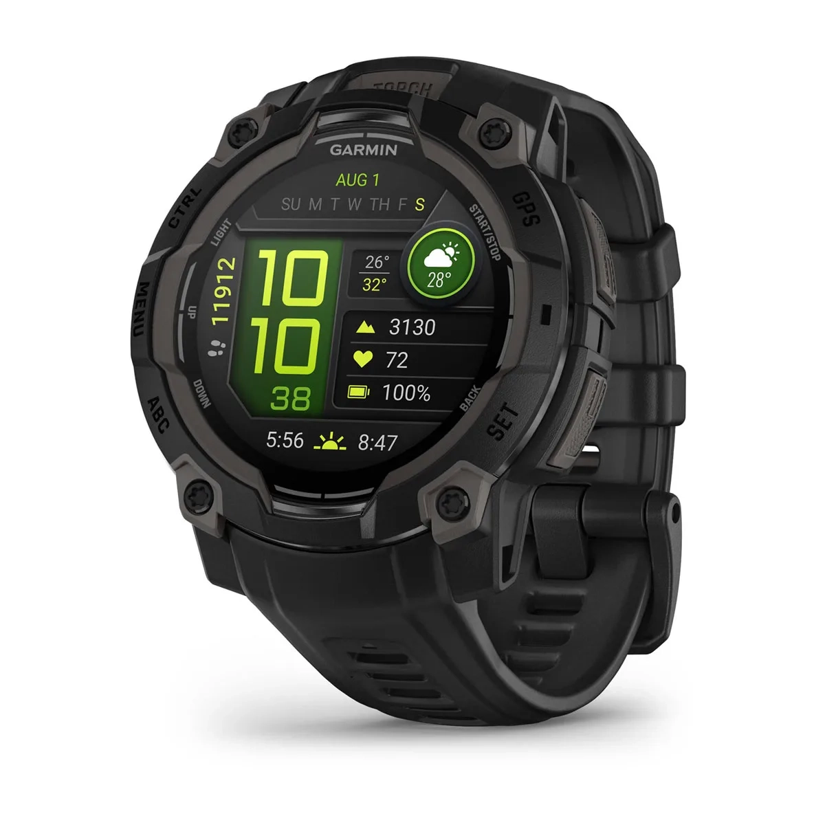 Garmin Instinct 3 45mm-AMOLED-Black Bezel with Black Band - Image 1
