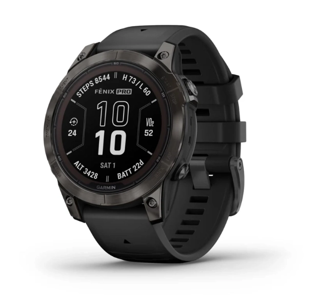 Fenix 7 Pro Sapphire Solar-Carbon Gray Dlc Titanium With Black Band Eu Fenix 7 Pro Sapphire Solar-Carbon Gray Dlc Titanium With Black Band Eu - Image 1