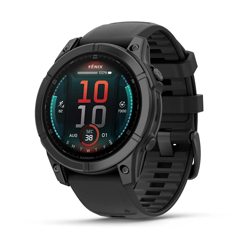 Garmin Fenix E 47Mm-Slate Gray Steel With Black Silicone Band - Image 1